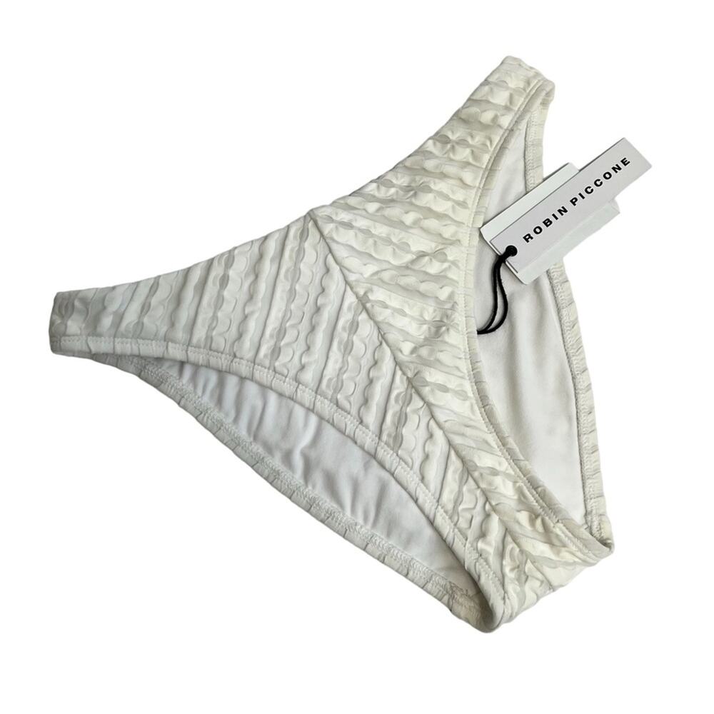 Robin Piccone Brazilian White Bikini Bottom Size Small Brand New